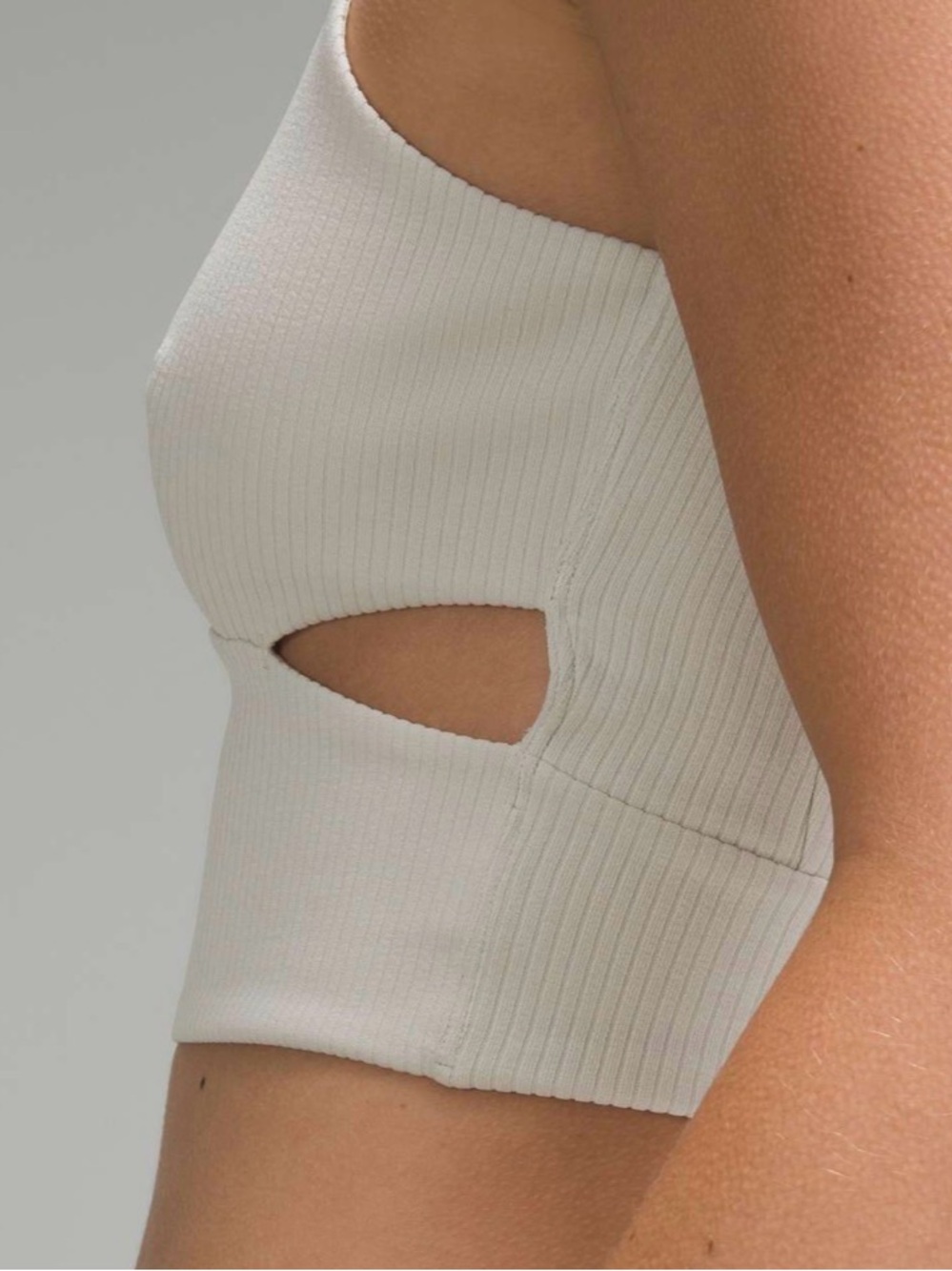 Lululemon Ribbed Softstreme Mockneck Cropped Tank Top Bone Women’s Small - Picture 2 of 14